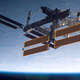 The International Space Station in 2006, shortly after the departure of Space Shuttle Atlantis.